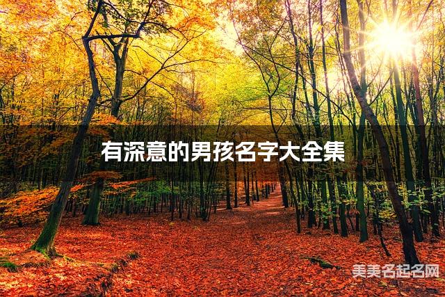 有深意的男孩名字大全集 有中国文化特色的名字