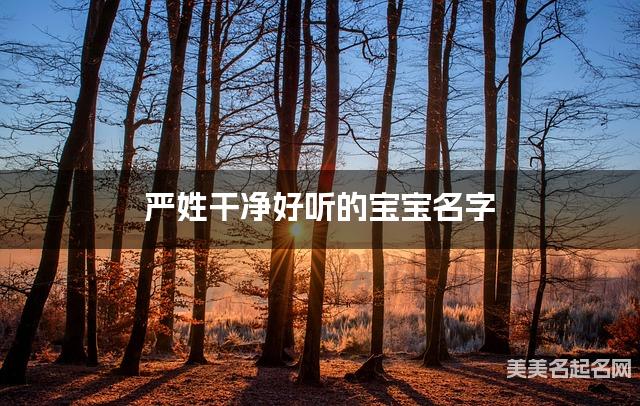 严姓干净好听的宝宝名字