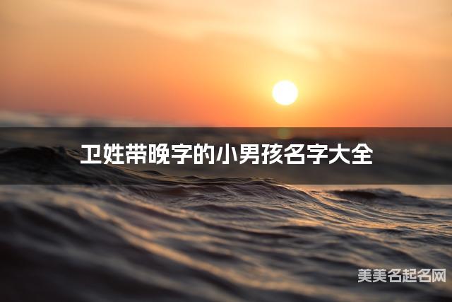 卫姓带晚字的小男孩名字大全