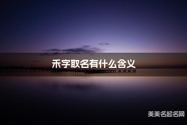 禾字取名有什么含义，用来小女孩取名字
