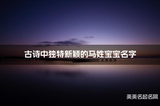 古诗中独特新颖的马姓宝宝名字