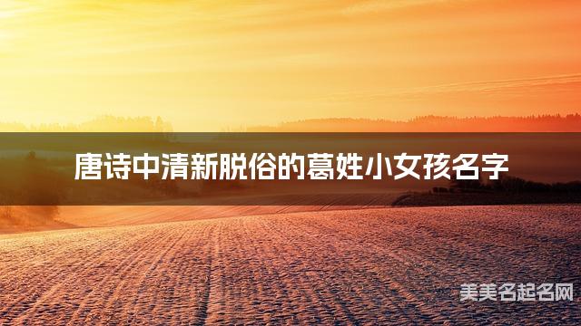 唐诗中清新脱俗的葛姓小女孩名字