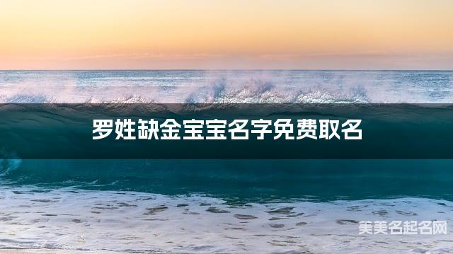 罗姓缺金宝宝名字免费取名 有气质的宝宝名字大全