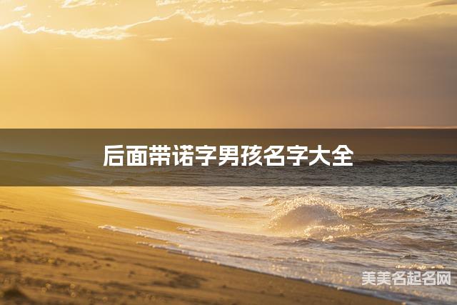 后面带诺字男孩名字大全