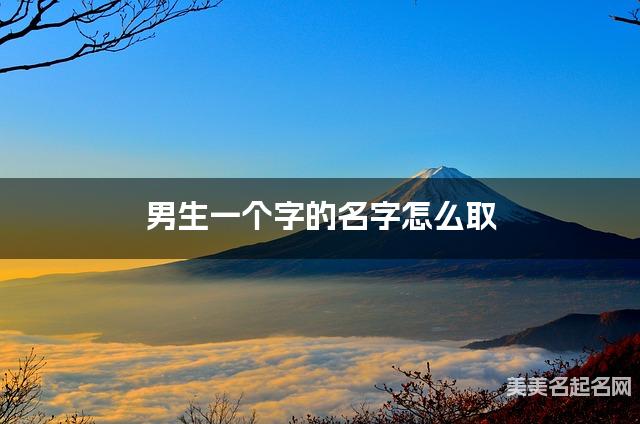 男生一个字的名字怎么取 有诗意的宝宝单字名大全