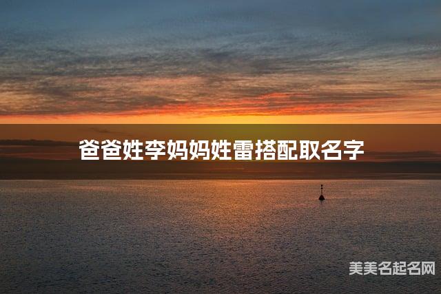 李雷姓结合取男孩名字如何取