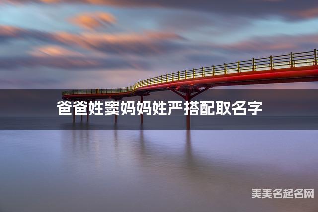 爸爸姓窦妈妈姓严搭配取名字