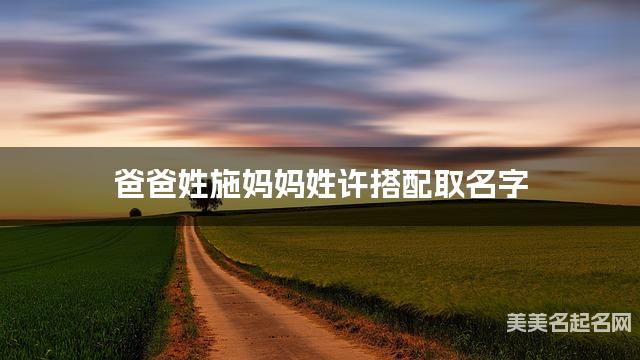 有涵养的小男孩名字，爸爸姓施妈妈姓许搭配取名