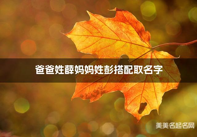 爸爸姓薛妈妈姓彭搭配取名字