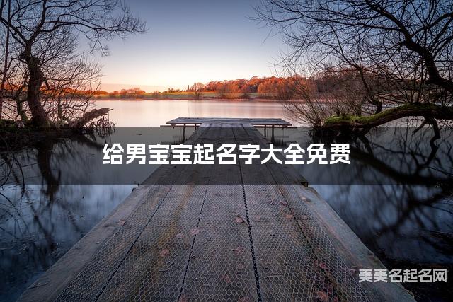 给男宝宝起名字大全免费 有灵气的宝宝好名字