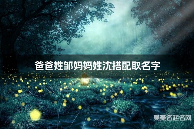 爸爸姓邹妈妈姓沈搭配取名字