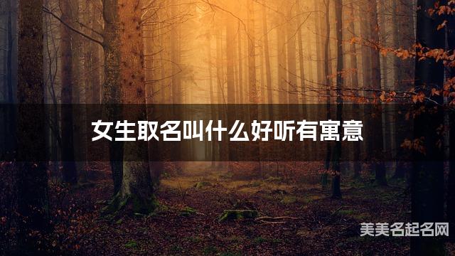 起名网免费取名神器 女生取名叫什么好听有寓意