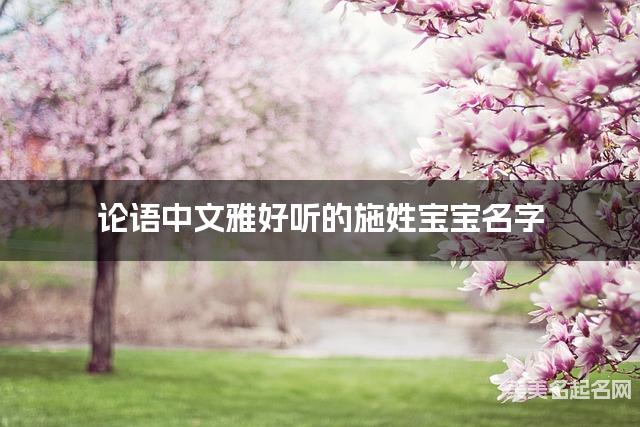 论语中文雅好听的施姓宝宝名字 论语中文雅好听的施姓宝宝名字