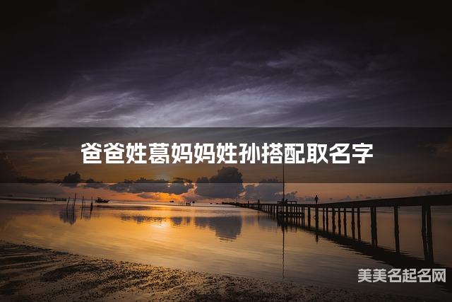葛孙姓氏搭配取名，有诗意的男宝宝名字案例