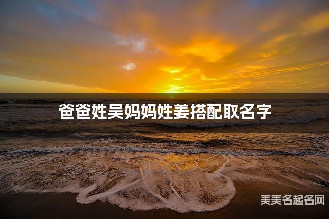 吴姜姓氏搭配取名，有气质的男宝名字案例