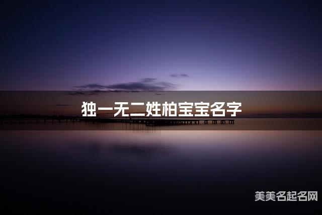 取名字在线大师取名 独一无二姓柏宝宝名字