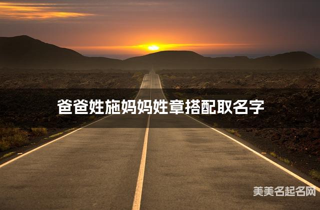 爸爸姓施妈妈姓章搭配取名字