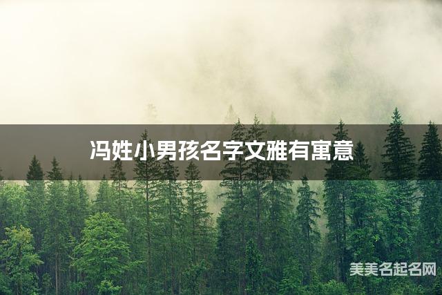 国学大师取名 冯姓小男孩名字文雅有寓意