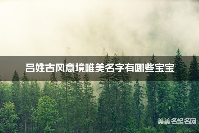 吕姓古风意境唯美名字有哪些宝宝