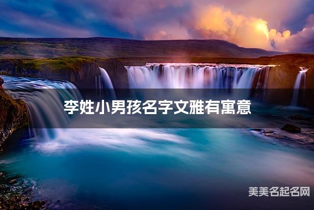 起名字大师周易起好名 李姓小男孩名字文雅有寓意