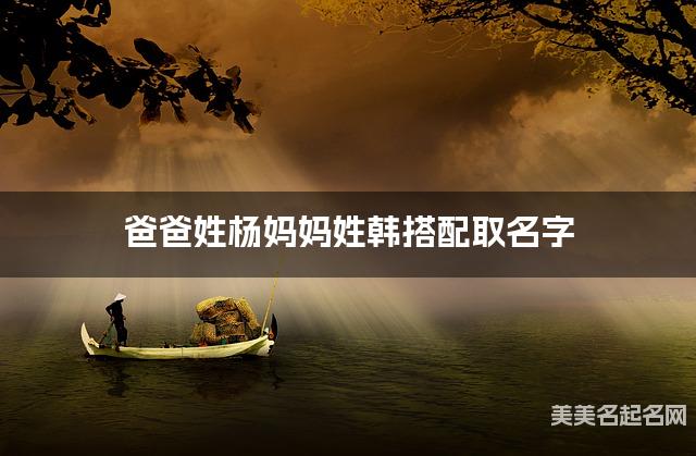 爸爸姓杨妈妈姓韩搭配取名字