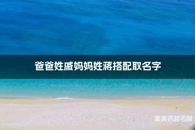 爸爸姓戚妈妈姓蒋搭配取名字