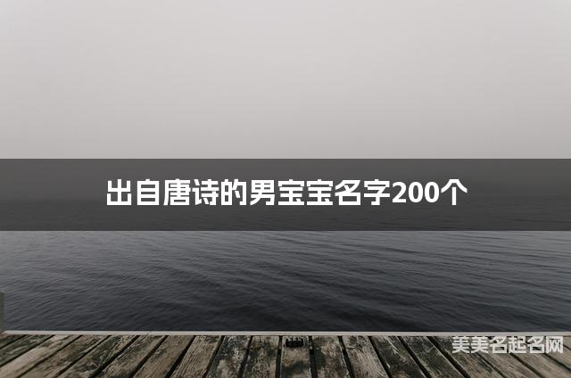 出自唐诗的男宝宝名字200个