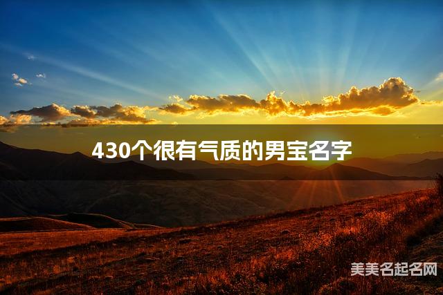 430个很有气质的男宝名字