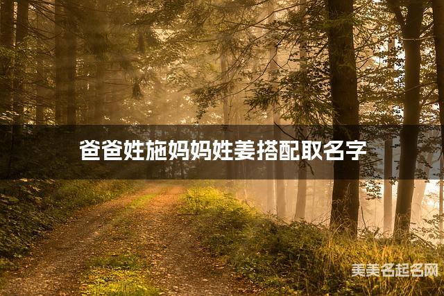 施姓和姜姓搭配取名好听的男孩名字有哪些