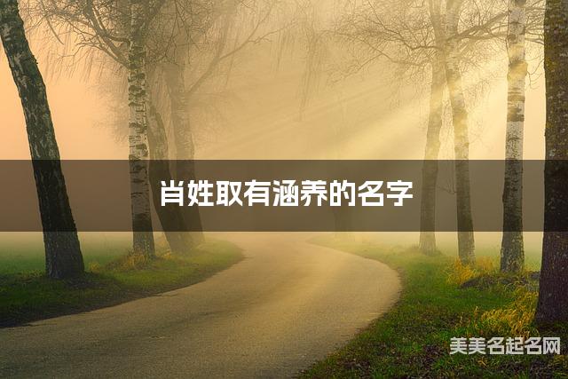 肖姓取有涵养的名字，肖姓女宝高端名字