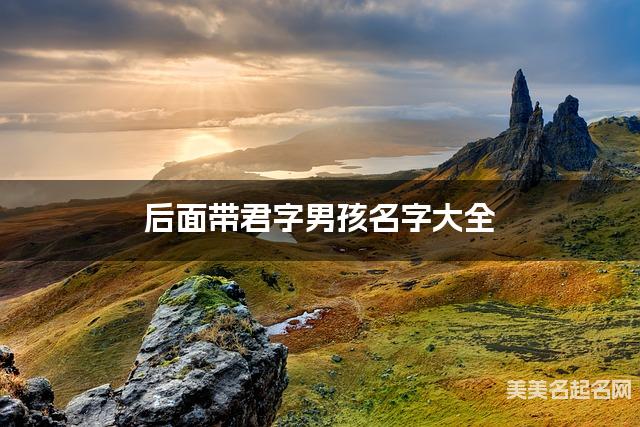 后面带君字男孩名字大全