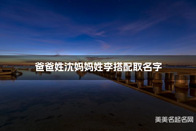 爸爸姓沈妈妈姓李搭配取名字