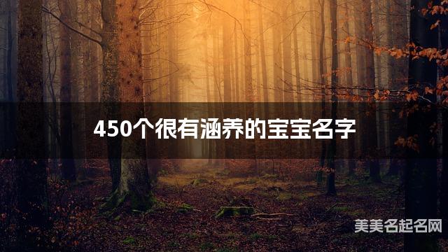 450个很有涵养的宝宝名字