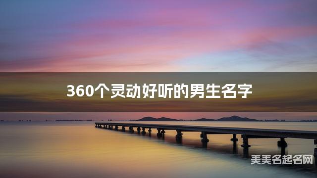 360个灵动好听的男生名字
