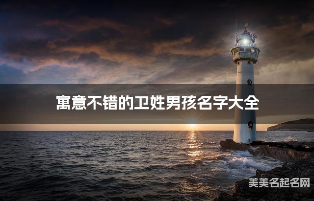 寓意不错的卫姓男孩名字大全