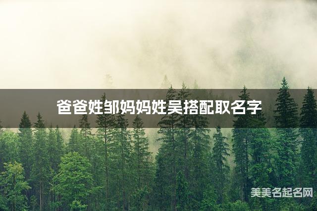 邹姓和吴姓搭配取名好听的女生名字有哪些