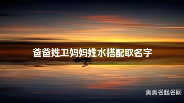 卫水姓氏搭配取名，有气质的宝宝名字案例