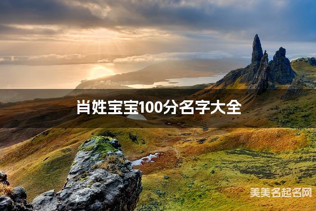 肖姓宝宝100分名字大全