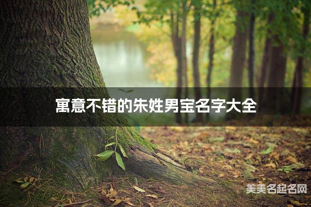 寓意不错的朱姓男宝名字大全