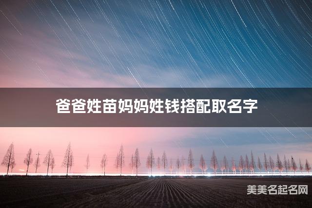 苗钱姓结合取宝宝名字如何取