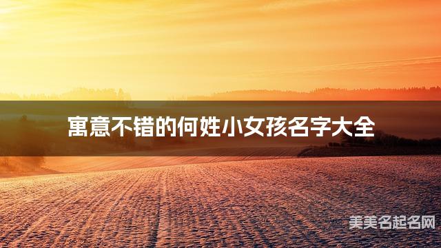 寓意不錯的何姓小女孩名字大全