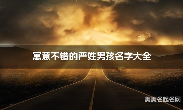 寓意不错的严姓男孩名字大全