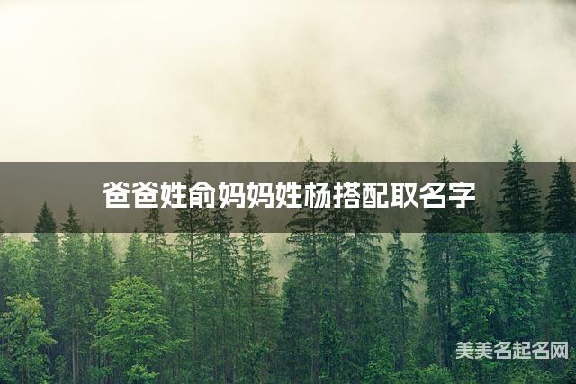 爸爸姓俞妈妈姓杨取名字 女孩诗意优雅的名字