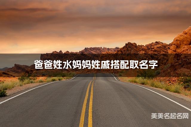 有新意的小男孩名字，爸爸姓水妈妈姓戚搭配取名