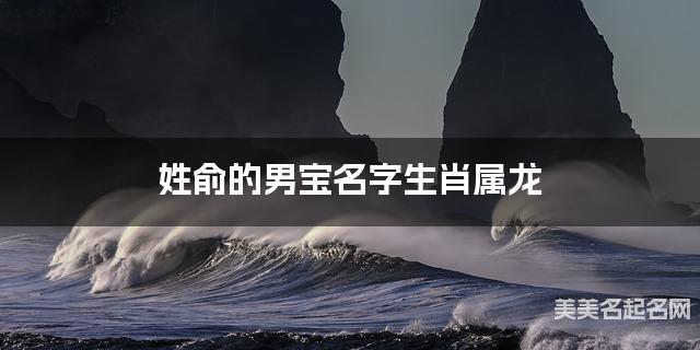 姓俞的男宝名字生肖属龙 有寓意的宝宝名字大全