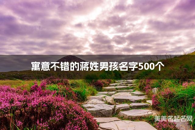 寓意不错的蒋姓男孩名字500个