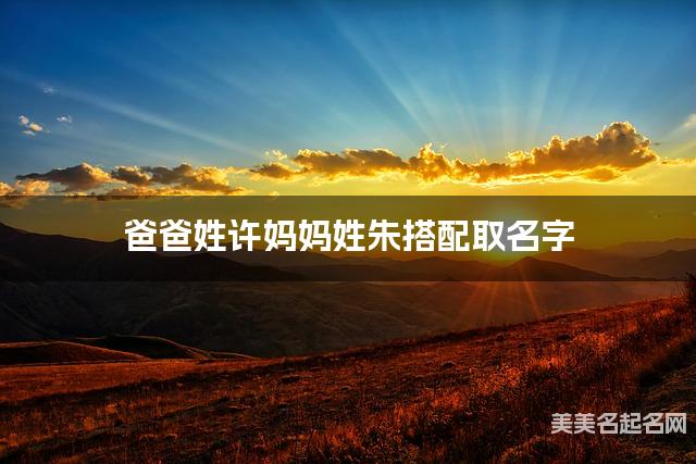 许姓和朱姓搭配取名好听的男孩名字有哪些