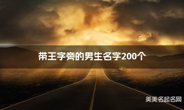 取名字大全女孩免费 带王字旁的男生名字200个