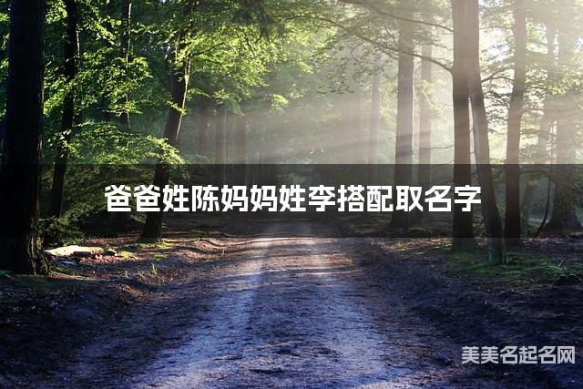 有灵气的女生名字，爸爸姓陈妈妈姓李搭配取名