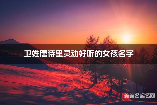 取名字大全八字取名 衛姓唐詩裡霛動好聽的女孩名字